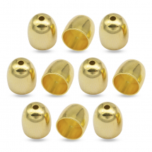Конус Шапочки для Намистин Латунь, Золото, 9х8мм, Внутрішній Діаметр 6.5мм, Отвір 1мм (13WB16927)