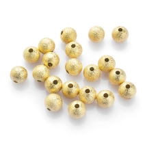 Koraliki Teksturowany, Gwiezdny Pył, Mosiądz, Okrągłe, Jasny Złoty, 8mm, 20szt (13WB16983)