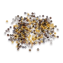 Koraliki Zaciskowe, Stopery, Mosiężne, Rondelle, Mix, 2x1.2mm, Otwór 1.2mm, około 370szt/5g (13WB17047)