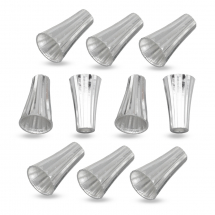 Stożek Nakładki na Koraliki Mosiądz, Srebro, 11.5x8mm, Wewnętrzna średnica: 6mm, Otwór: 2mm, 10 szt (2WB30396)