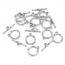 Zapięcie Toggle, Stop Metalu, Antyczne Srebro, 20x17x3mm, Otwór 2mm, 10szt (5WB7064)