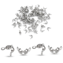 Каллоти з Заліза, Затискачі Кінцевики, Мушля, Платина, 7.5х4мм, Діаметр всередині 3мм, Отвір 1мм, (Q5WB1800)