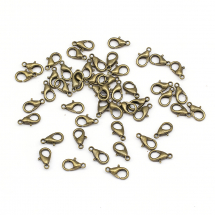 Zapięcia Karabińczyki-Lobster, Metal, 10x6mm, Otwór 1mm, Kolor: Bronze, 50szt (Q5WB1344)
