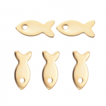 Кулон Підвіска Рибка Нержавіюча Сталь, Золото, 8.5х4х0.8мм, Отвір 1мм, (13WB19806)