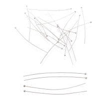 Szpilki z Kulką Jubilerskie, Stal Nierdzewna, 49x0.5mm, kulka 1.5mm, 20 szt (13WB17877)