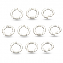 Srebro 925 Kółeczka Ogniwka Pojedyncze, Otwarte, 4x0.7mm, Średnica wewnętrzna: 2mm, 10 szt (13WB17889)