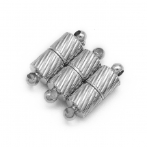 Zapięcie Magnetyczne, Mosiądz, Kolumna, Platyna, 15x5mm, Otwór: 1.2mm, 3szt (13WB12231)