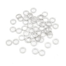 Kółeczka Ogniwka Pojedyncze Lutowane Stop Metalu 7x1mm Kolor: Srebrny 50szt (13WB11832)