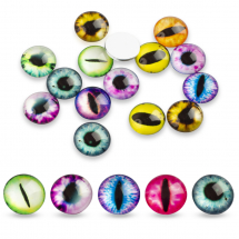 Kaboszony Szklany Oko, do Rękodzieła, Mix, 16x5mm, 20szt (13WB24412)