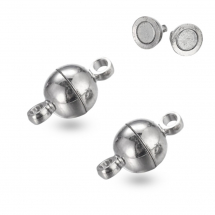 Zapięcie Magnetyczne, Mosiądz, Okrągłe, Platyna, 11.5x6mm, Otwór 1.2mm, 2szt (2WB26268)