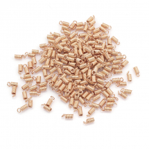 Końcówki Sprężynky do Sznura, Żelazo, Jasne złoto, 7x3mm, Średnica wewnętrzna 18mm, Otwór 1.8mm, 200szt (13WB19775)
