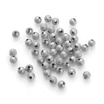 Koraliki Gwiezdny Pył, Mosiądz, Okrągłe, Platyna, 4mm, 50szt (14WB7470)