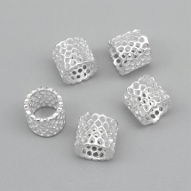 Koraliki Mosiądz, Filigran, Rurka, 8.5x9mm, Kolor: Srebrny, 5szt (14WB7522)