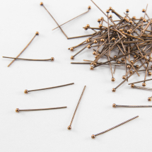 Szpilki z Kulką Mosiądz 18x0.5mm Kolor: Miedź 100szt (13WB18330)